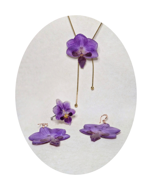 Orchidée violette - Collier